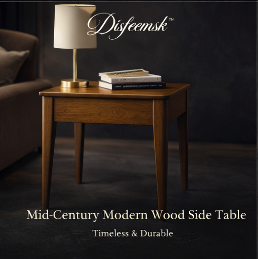 Disfeemsk™ Mid-Century Modern Wood Side Table, Mid-century modern furniture, Wood side table, Minimalist furniture, Modern home décor