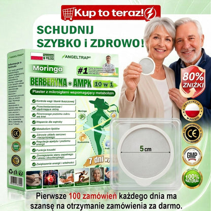 ANGELTRAP® Moringa × Berberyna × AMPK 10-w-1 Wsparcie metaboliczne, plaster z nanotechnologią mikroigłową 🇵🇱(Wystarczy raz dziennie, widoczne efekty w 7 dni) ✅ Na otyłość, wiotką skórę, cukrzycę, bezdech senny, problemy ze stawami i wiele innych