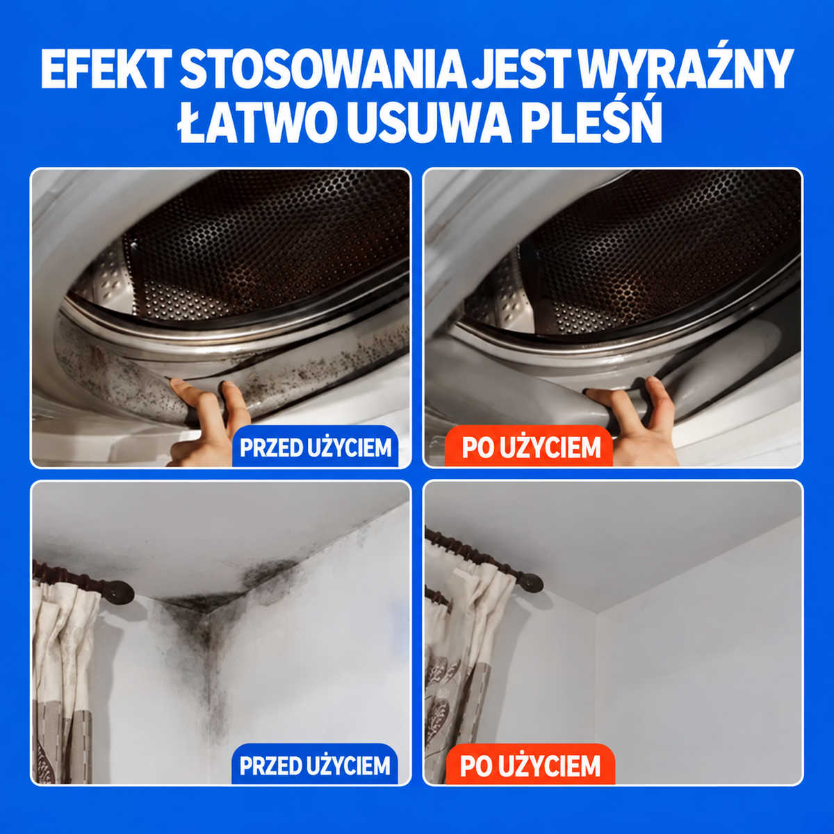 ✨ Wysoce skuteczny spray do usuwania pleśni – pomaga zapobiegać jej ponownemu pojawieniu się