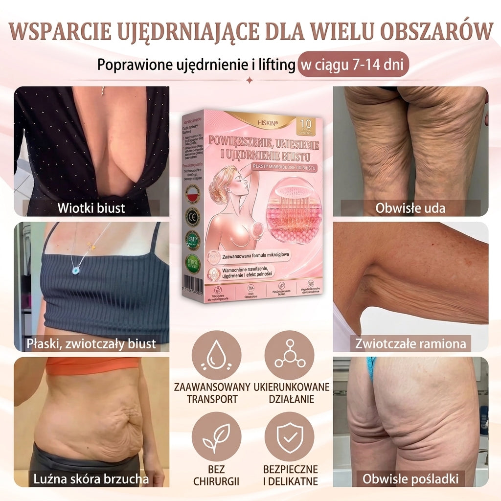 🌟HISKIN® MIKROIGŁOWE PLASTRY UNOSZĄCE I UJĘDRNIAJĄCE BIUST