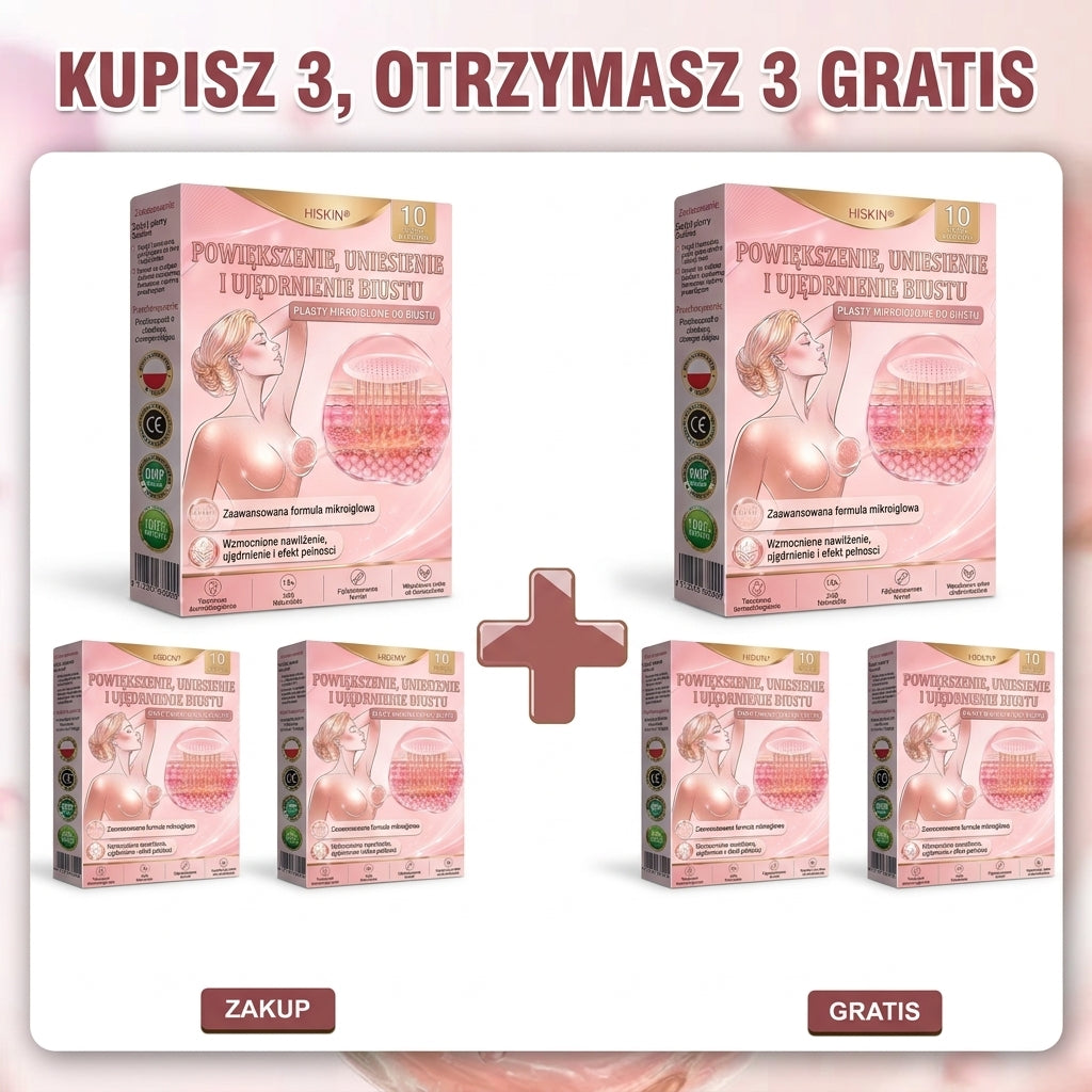 🌟HISKIN® MIKROIGŁOWE PLASTRY UNOSZĄCE I UJĘDRNIAJĄCE BIUST